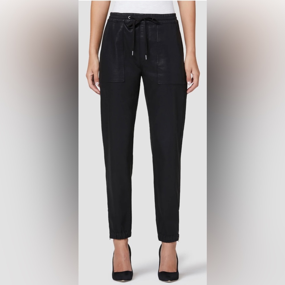 XS Hudson Black Coated Women’s Utility Jogger with Zipper Hem